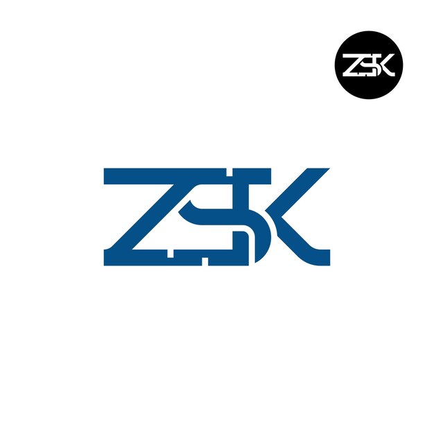 Diseño de la letra monograma del logotipo de ZSK