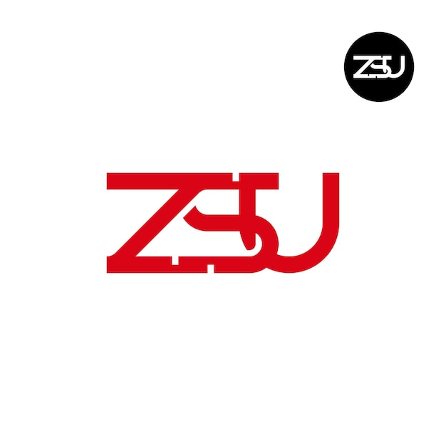 Diseño de la letra monograma del logotipo de ZSU