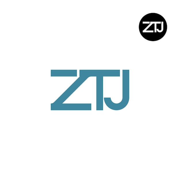 Diseño de la letra monograma del logotipo de ZTJ