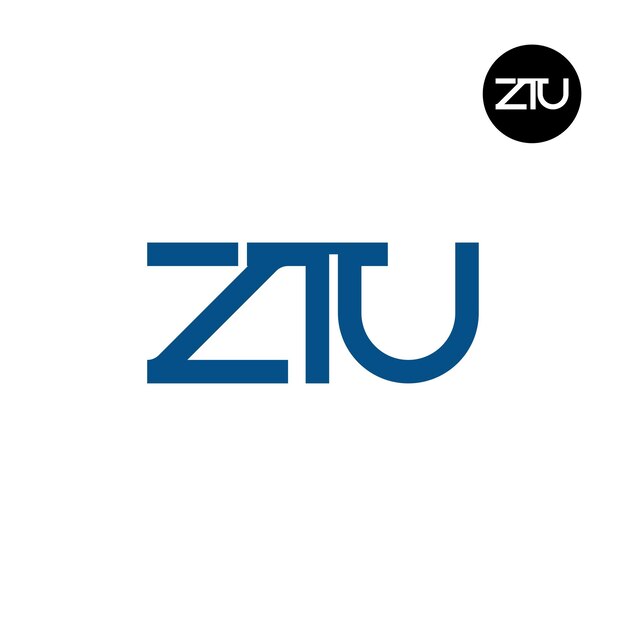 Diseño de la letra monograma del logotipo de ZTU