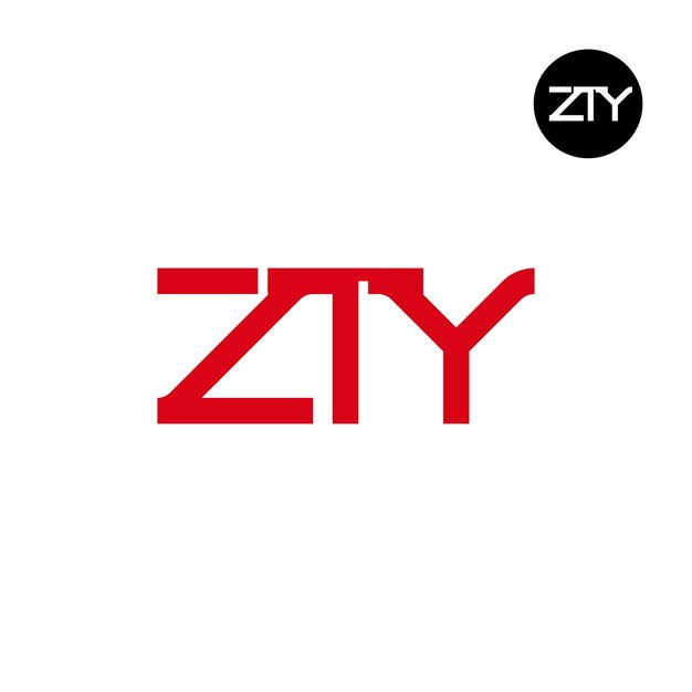 Diseño de la letra monograma del logotipo de ZTY