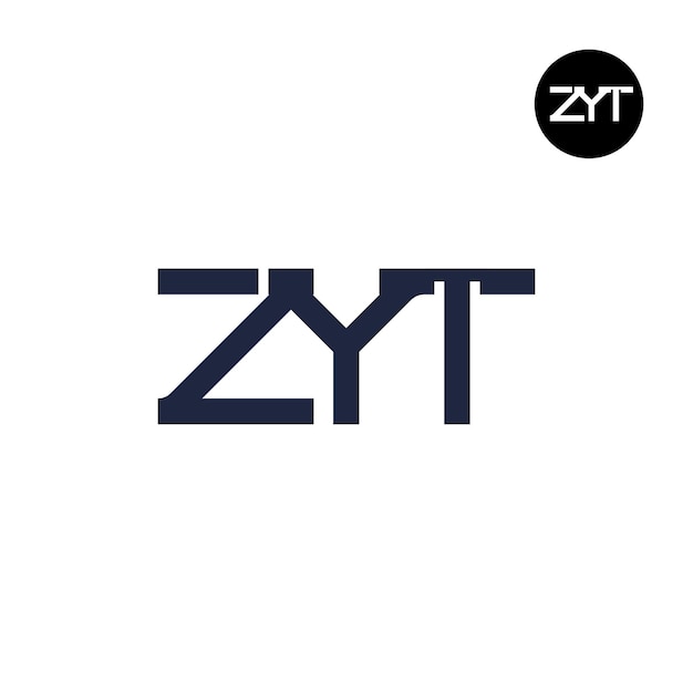 Diseño de la letra monograma del logotipo de ZYT
