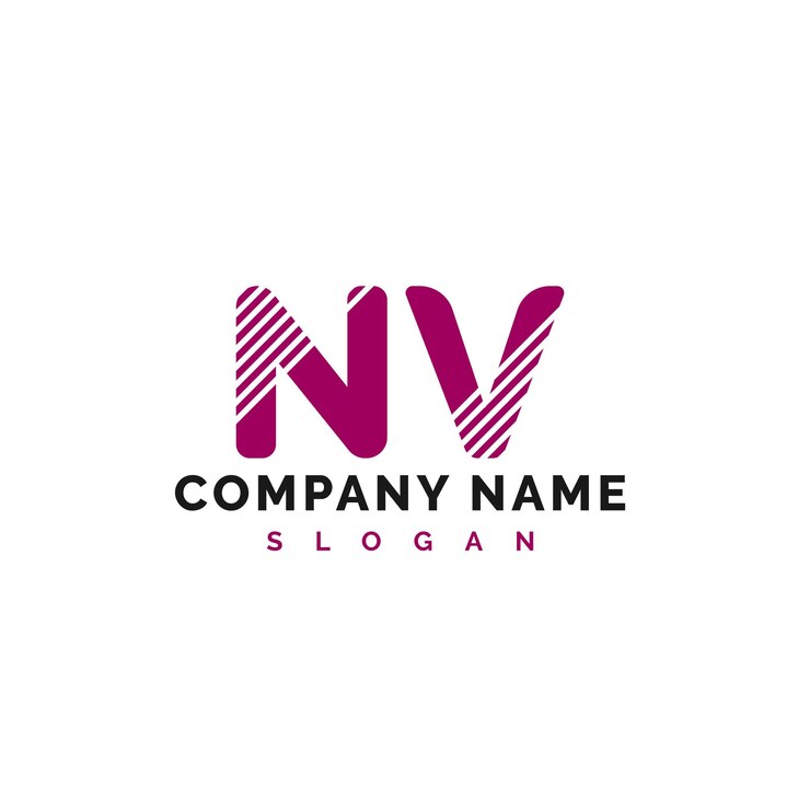 Diseño de la letra NV Logotipo de la letra NV Vector Ilustración Vector