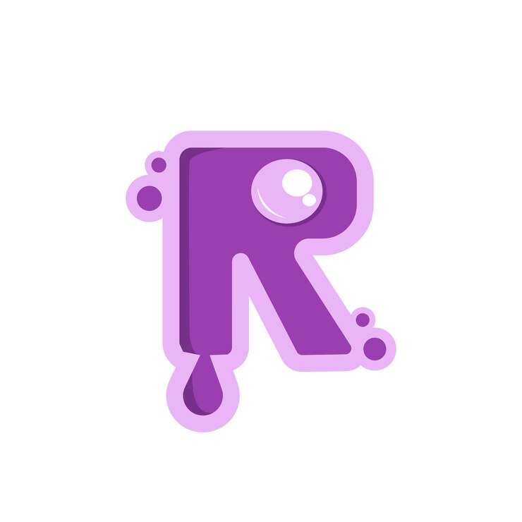 Vector diseño de letra r para niños