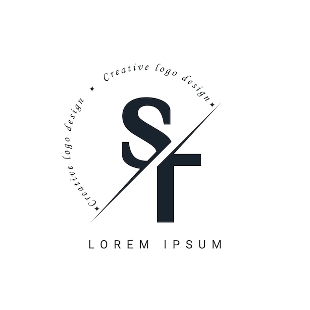 Diseño de la letra ST del logotipo con un corte creativo Diseño creativo del logotipo