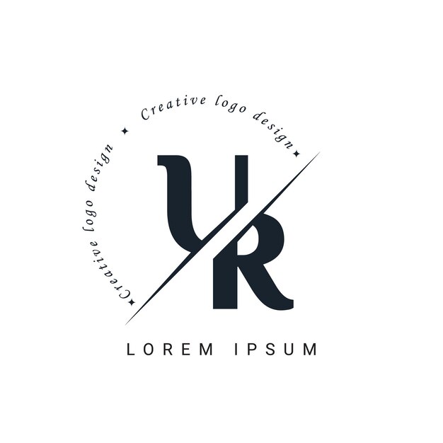 Diseño de la letra UR del logotipo con un corte creativo Diseño creativo del logotipo