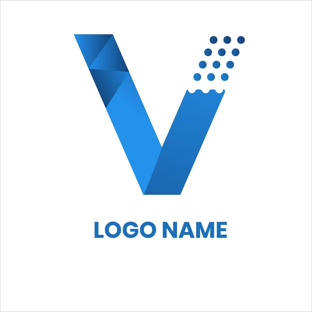 Diseño de la letra V Logo Un logotipo de una compañía llamada v está en un fondo blanco