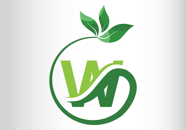 Diseño de la letra W Leaf Logo Vector diseño de plantilla de letra para la marca