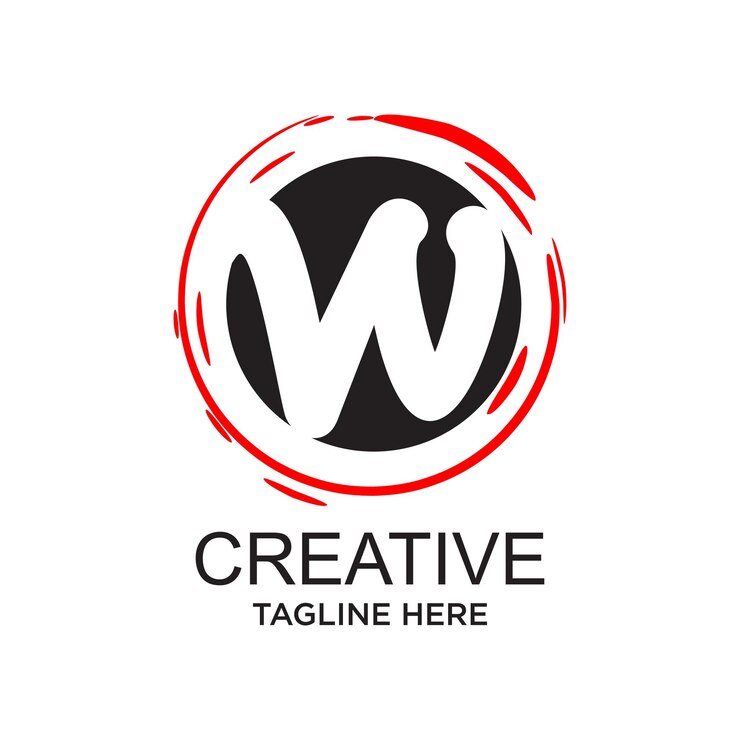 Vector diseño de la letra w del logotipo concepto simple vector premium