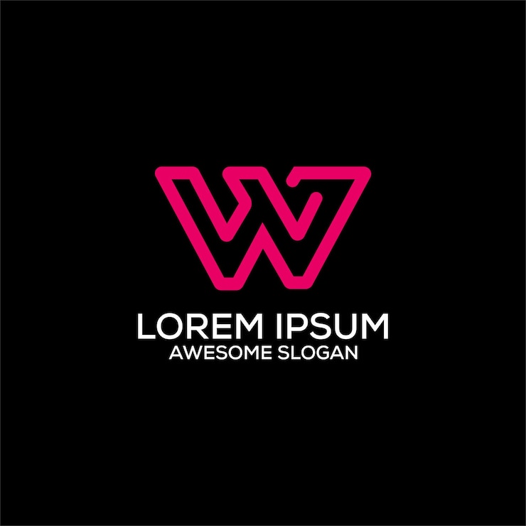 Vector diseño de la letra w del logotipo