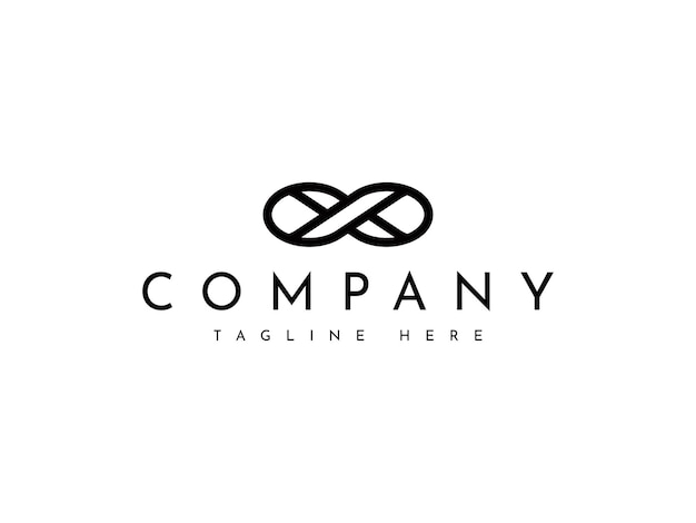 Diseño de la letra X con el logotipo de la línea infinita