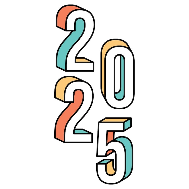 Diseño de letras para el Año Nuevo 2025