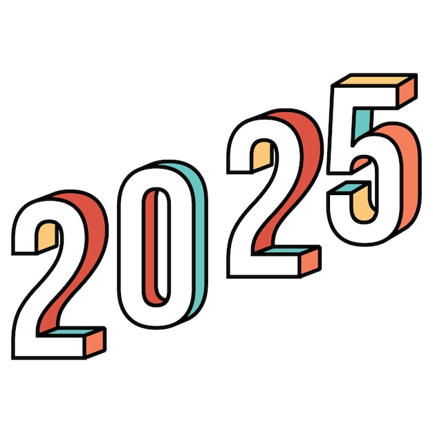 Diseño de letras para el Año Nuevo 2025