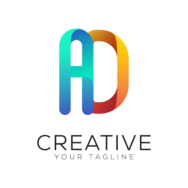 diseño de letras de anuncios con gradiente logotipo colorido