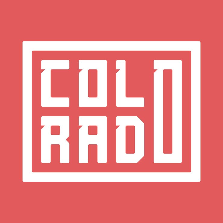 Vector diseño de letras de colorado.