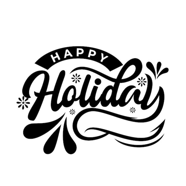 Vector diseño de letras felices fiestas