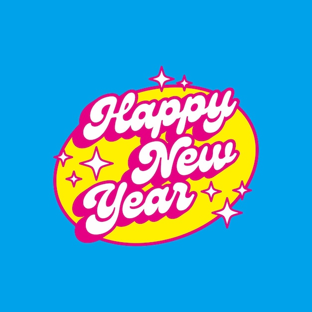 diseño de letras de feliz año nuevo