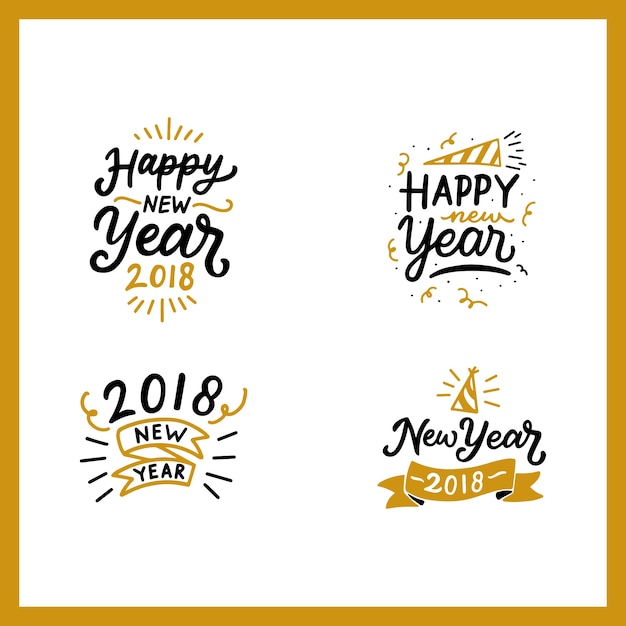 Diseño de letras de Feliz Año Nuevo