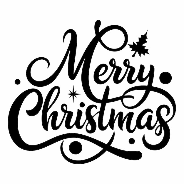 Diseño de letras de Feliz Navidad Ilustración vectorial