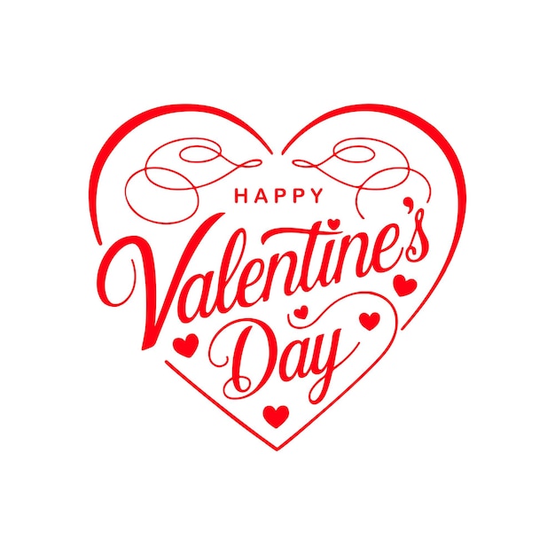 Diseño de letras en forma de corazón rojo para el Día de San Valentín