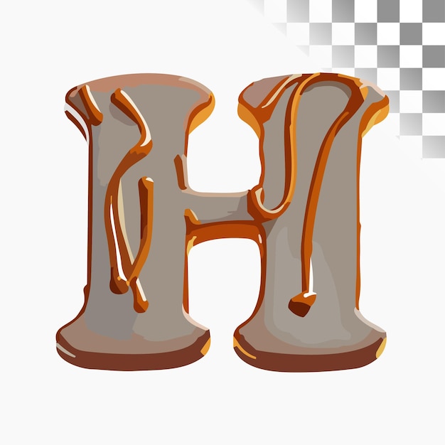 Vector diseño de letras h fuente elegante caramelo alfabeto