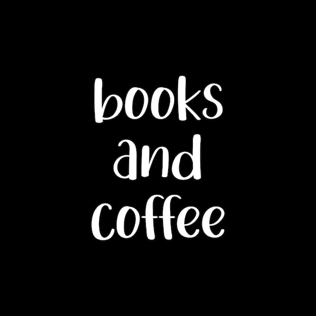 Diseño de letras de libros y café.