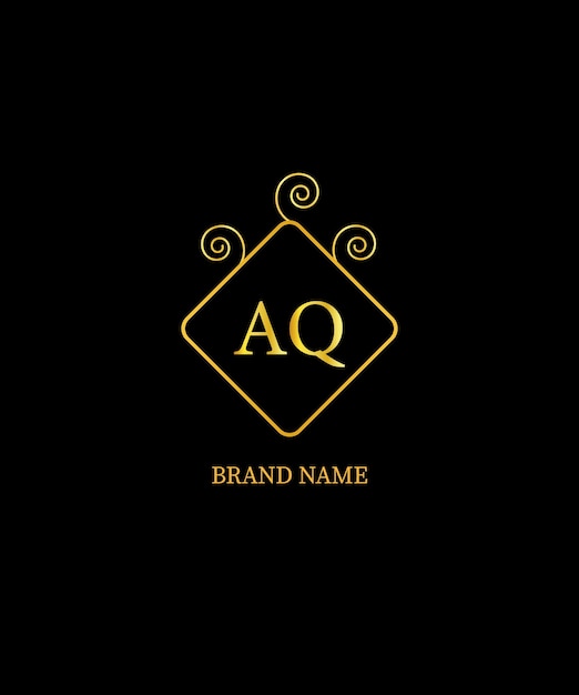 Diseño de letras Logo Creativo Iniciales Concepto de letras AQ