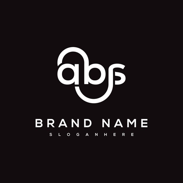 Diseño de letras del logotipo ABS Concepto vectorial inicial plantilla de logotipo ABS simple