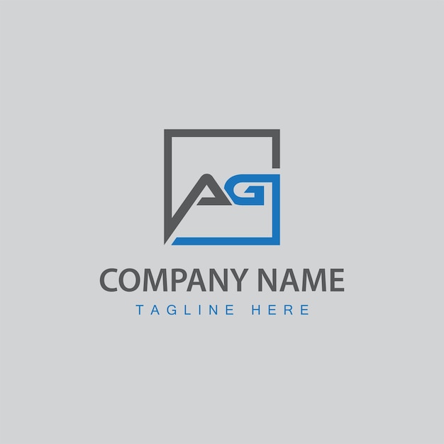 Diseño de letras del logotipo de AG Creativo Moderno Ilustración vectorial del icono de las letras A G