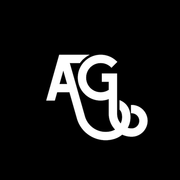 Diseño de letras del logotipo AG Letras iniciales del icono del logotip AG Letra abstracta AG A G plantilla de diseño de logotipo minimalista A G vector de diseño de letras con colores negros ag logotipo