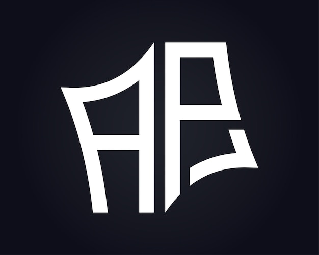Diseño de letras del logotipo de AP arte vectorial