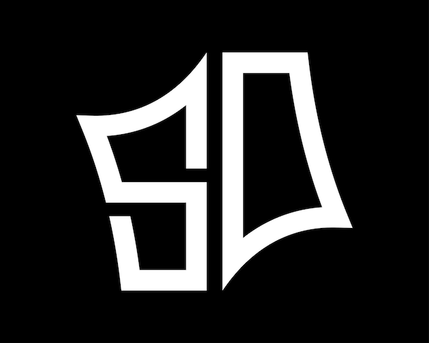 Diseño de letras del logotipo SO arte vectorial