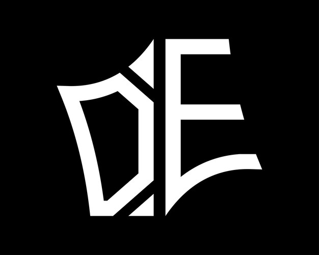 Diseño de letras del logotipo DE arte vectorial