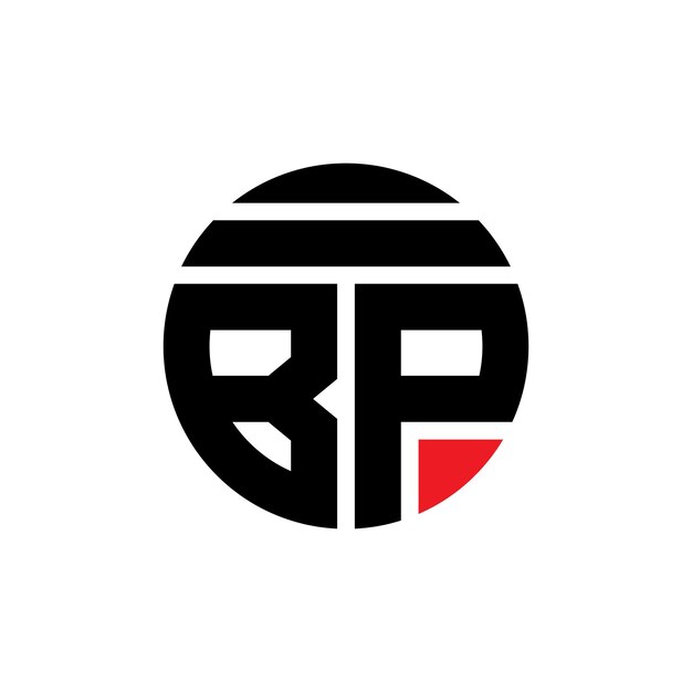 Diseño de letras del logotipo de BP Arte vectorial