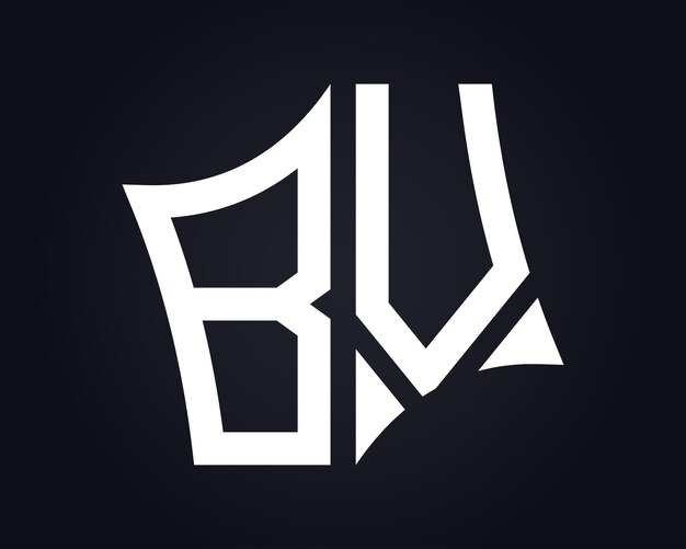 Diseño de letras del logotipo BV arte vectorial