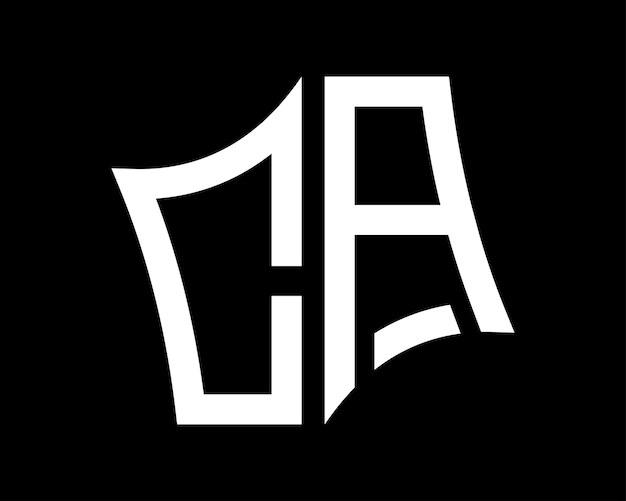 Diseño de letras del logotipo CA arte vectorial