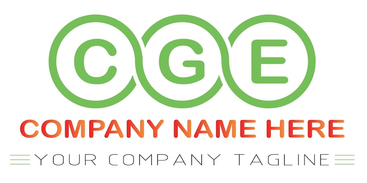 Vector diseño de las letras del logotipo de cge