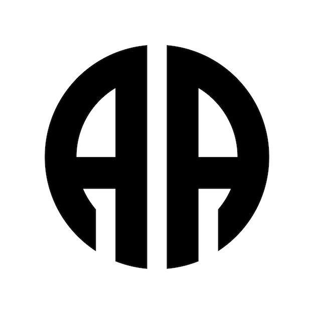 Diseño de letras A en un logotipo circular
