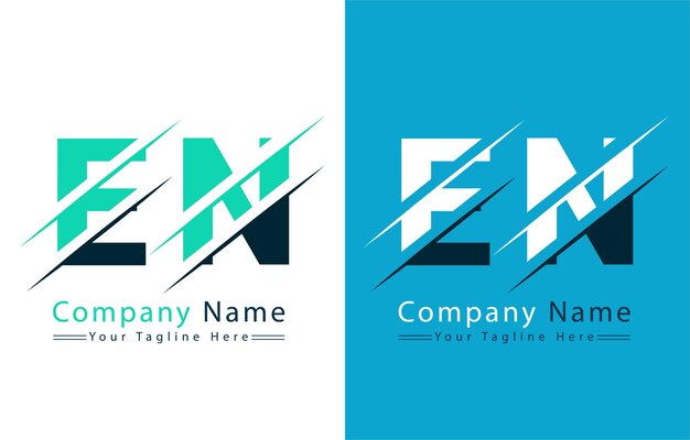 EN Diseño de letras del logotipo Concepto de ilustración del logotipo vectorial