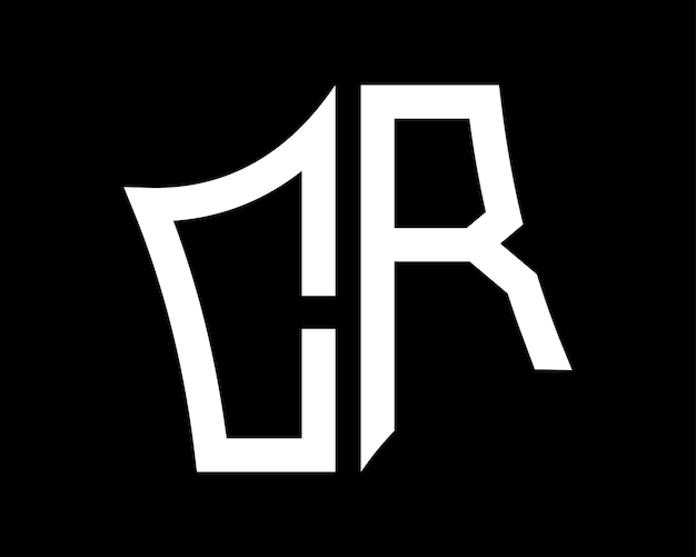 Diseño de letras del logotipo CR arte vectorial
