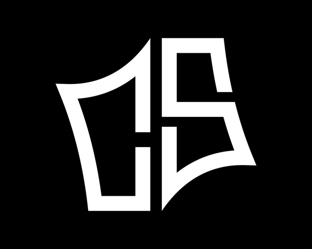 Diseño de letras del logotipo CS arte vectorial