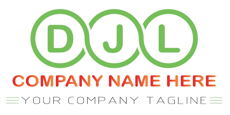 Vector diseño de las letras del logotipo djl