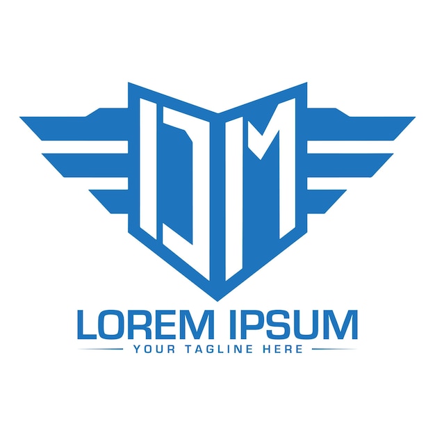 Diseño de letras del logotipo DM Creativo Moderno Ilustración vectorial del icono de las letras DM