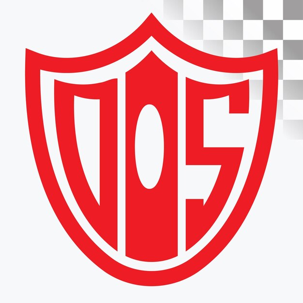 Diseño de las letras del logotipo de DOS