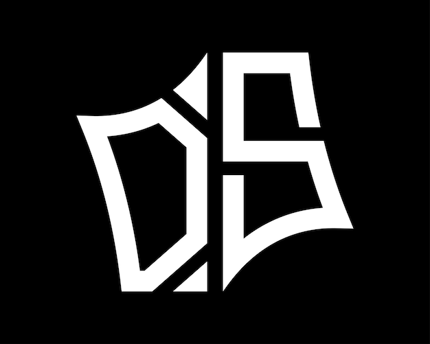 Diseño de letras del logotipo DS arte vectorial