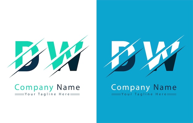 Diseño de letras del logotipo de DW Concepto Ilustración del logotipo vectorial