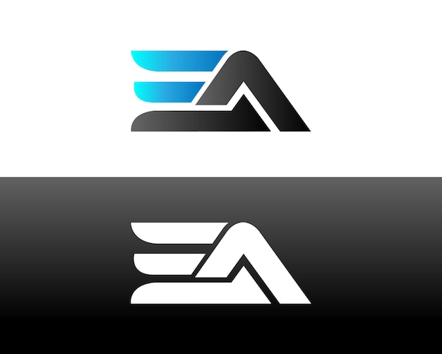 Diseño de letras del logotipo de EA Icono creativo Modelo vectorial moderno