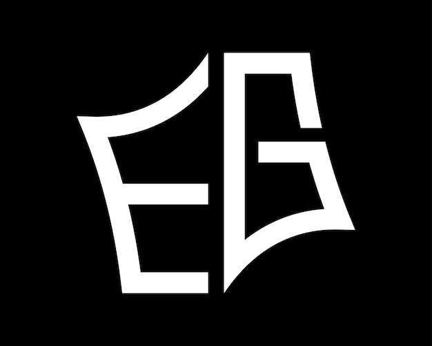 Diseño de letras del logotipo EG arte vectorial