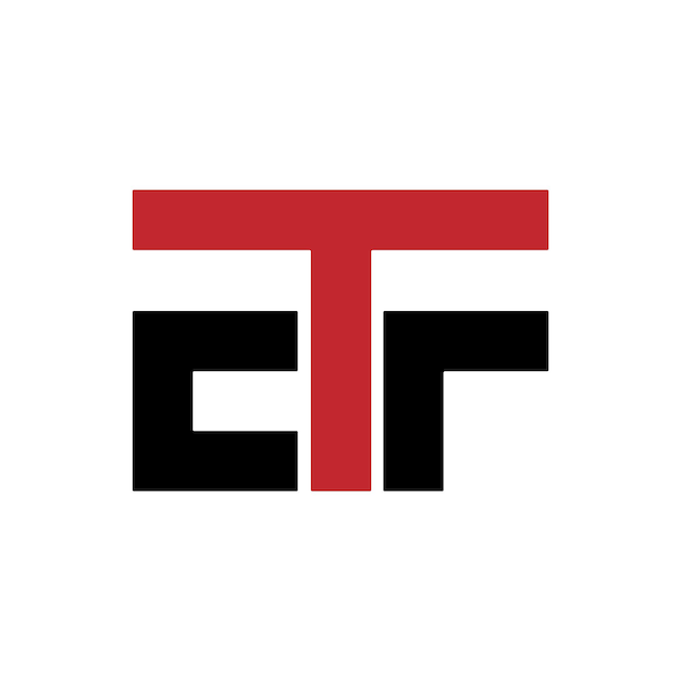 El diseño de las letras del logotipo ETF, los vectores del logotipo ET o TF, descarga gratuita de regalías.