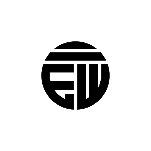Diseño de letras del logotipo EW arte vectorial